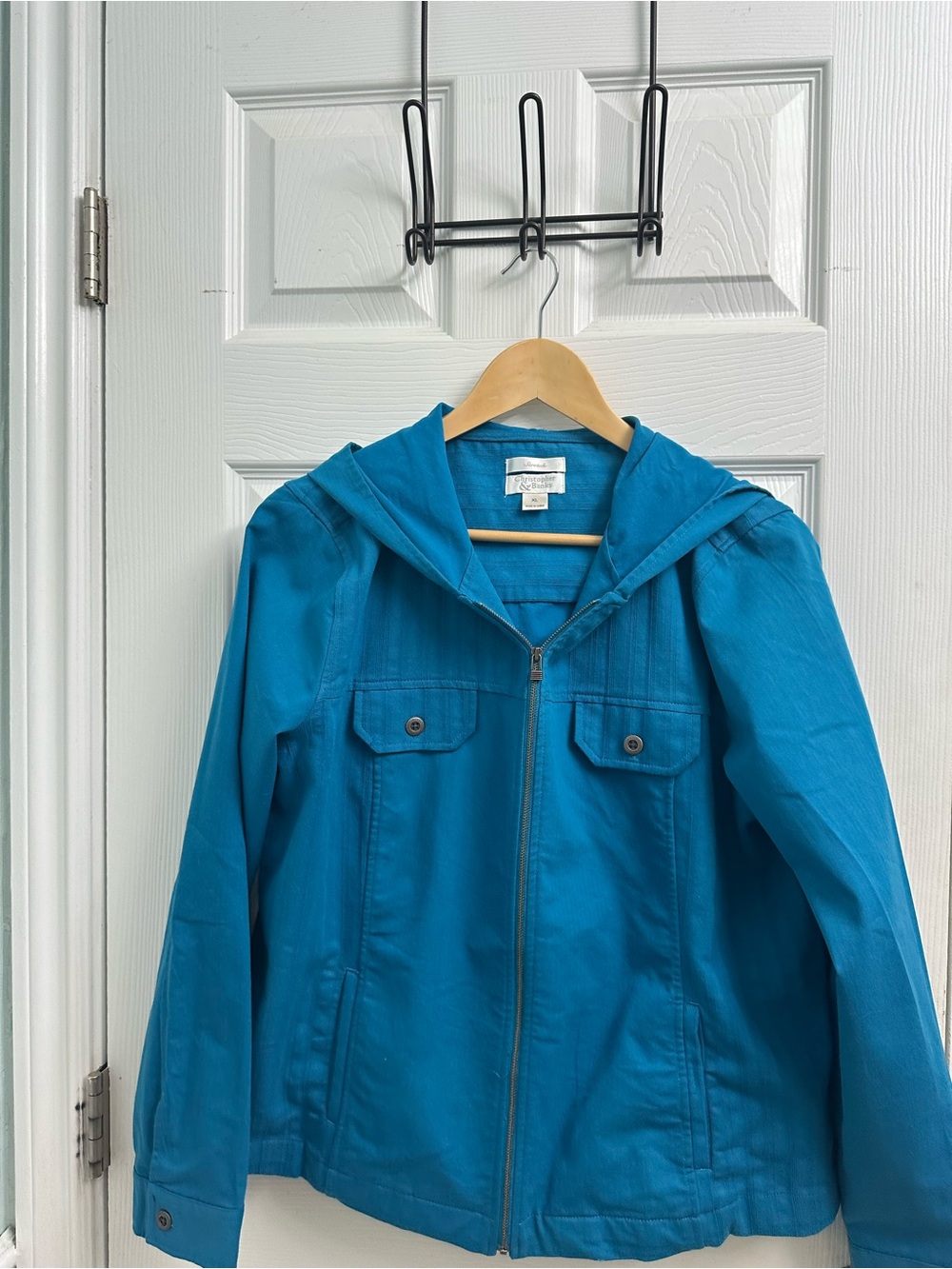 Christopher & Banks Teal Hooded Zip Jacket